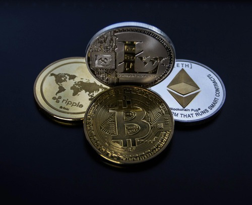 Bitcoin coins and crypto wallet preparation before buying BTC online
